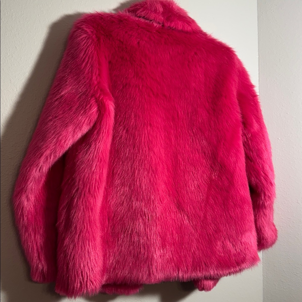 Michael Kors Vibrant Pink Faux Fur Bomber Jacket - Picture 7 of 9